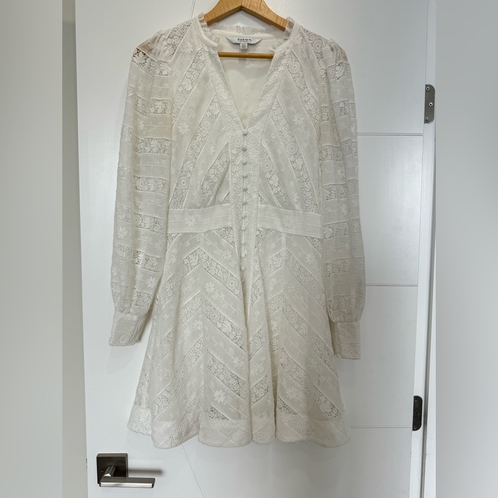 Ever New Cream Lace Long Sleeve Dress